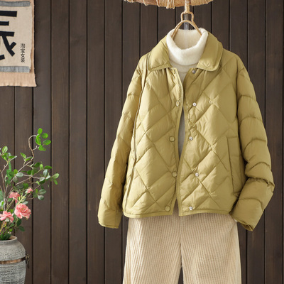 90白鸭绒轻薄羽绒服女短款小个子