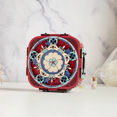 旋转音乐盒diy八音盒手工3D立体拼图可旋转拼装木质模型饰品盒子