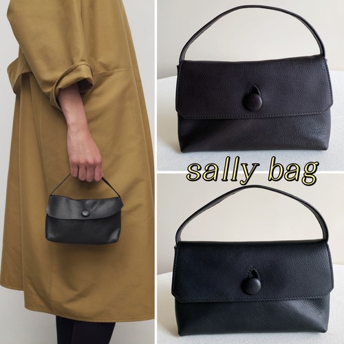 2025新款row包原厂胎牛皮sally bag小方包手提包纽扣包手机包