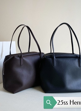 TR原厂Row Henri bag 25SS牛皮保龄球包单肩托特包双手柄荔枝纹