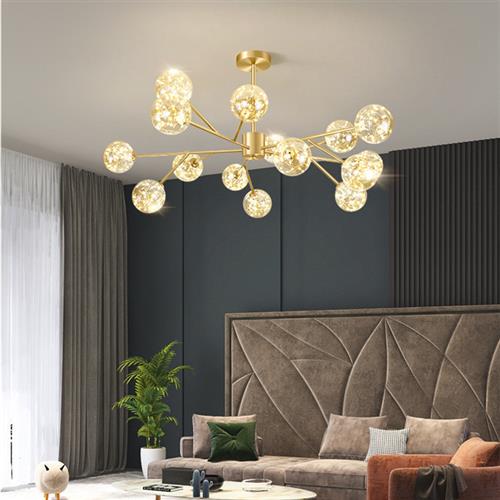 全铜客厅吊灯北欧创意满天星灯具现代简约网红分子餐厅卧室灯