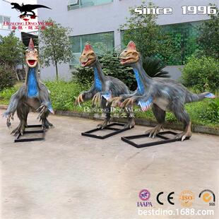 自贡恐龙工厂制作仿真恐龙仿真贴毛纤手龙商场景区装 饰品摆设.