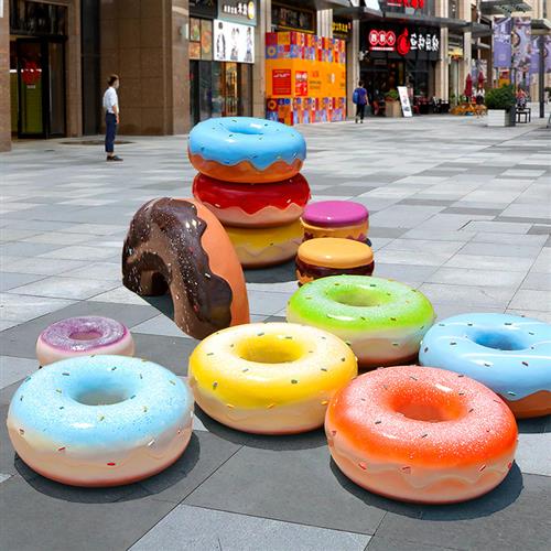 户外仿真甜甜圈冰淇淋汉堡包玻璃钢雕塑商业街奶茶甜品店装饰摆件