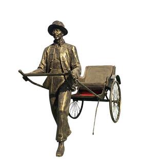 玻璃钢仿铜铸铜人物雕塑大型商业街摆件户外民俗农耕文化小品雕像