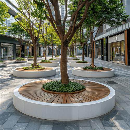 玻璃钢树池座椅户外园林景观公园围树坐凳商场异形花坛广场椅定制