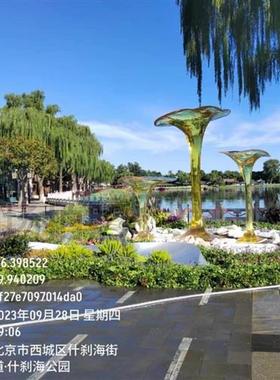 大型户外景观玻璃钢不锈钢雕塑摆件环氧透明树脂浪花水花假山定制