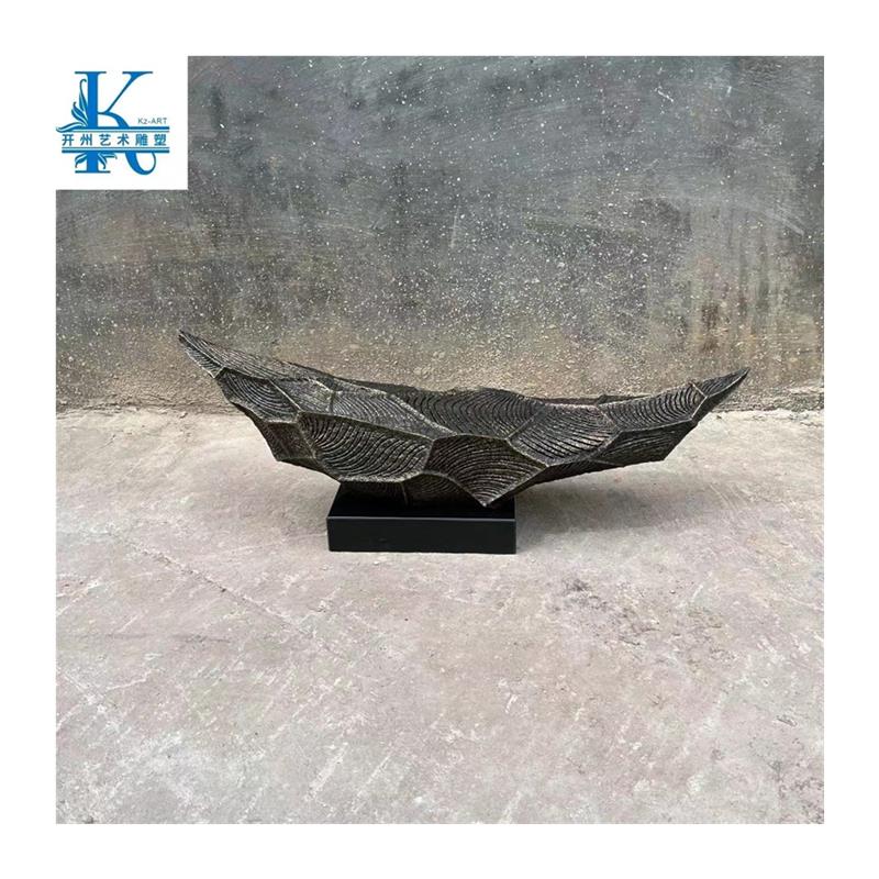 大型抽象玻璃钢船造型雕塑落地摆件售楼处营销会展中心艺术软装品