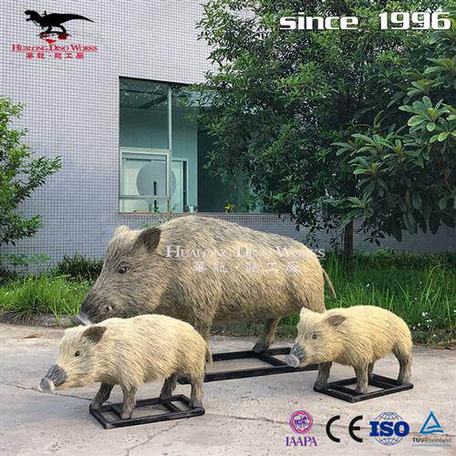 硅胶海绵纯手工仿真粘毛猪鬃毛仿真动物小猪动物园工艺品展览