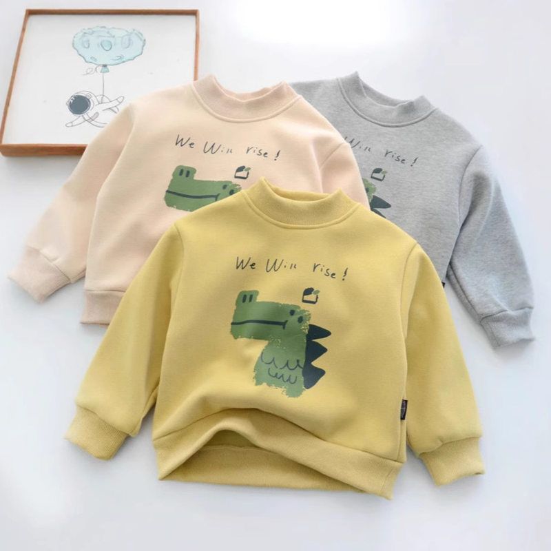 儿童加绒卫衣男女童秋冬奥粒绒