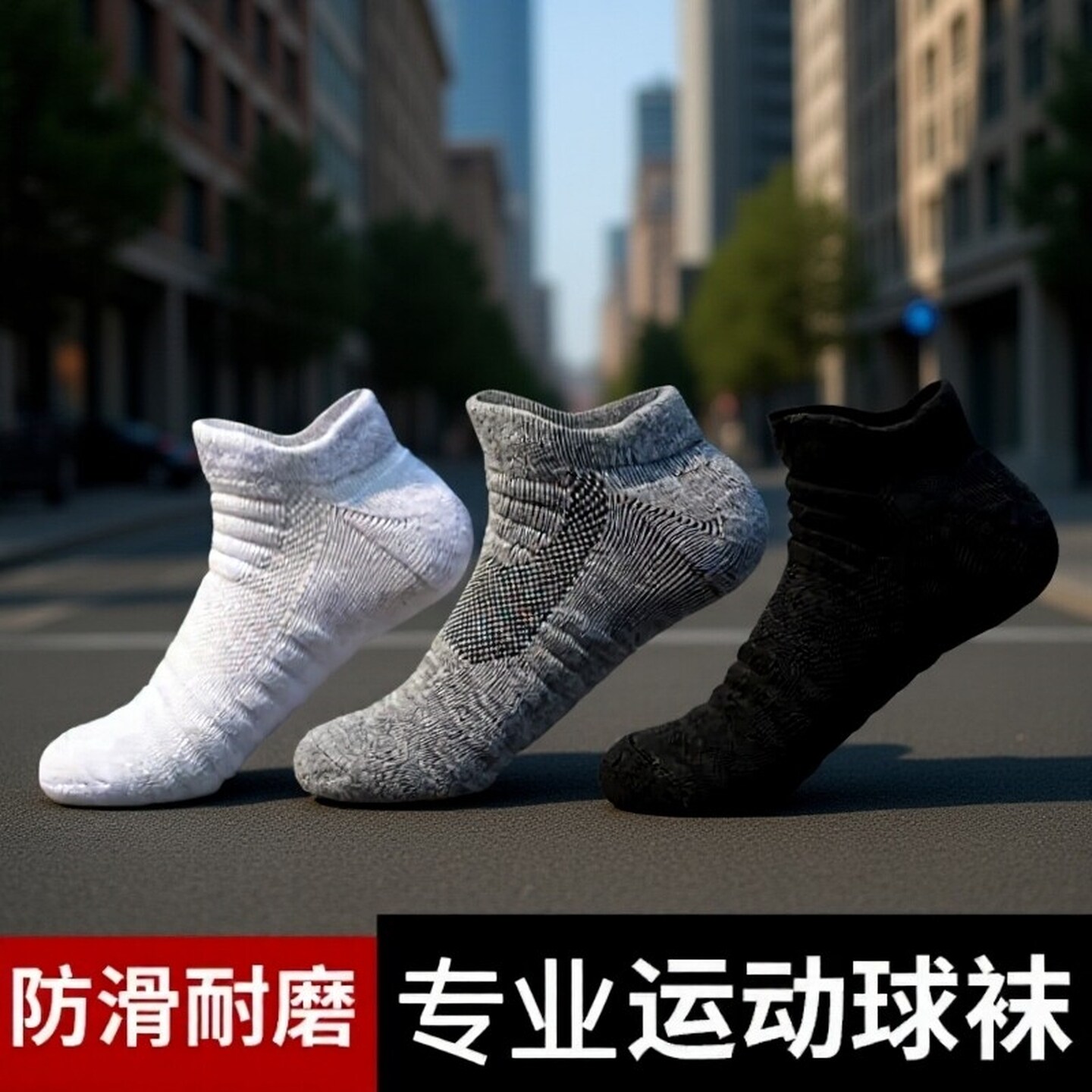 运动袜中筒高帮袜羽毛球跑步棉加厚毛巾底男士防滑篮球袜子短款夏