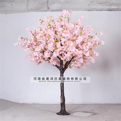 仿真樱花树定制大树假树玻璃钢桃花树玫瑰花树实木定做三角梅树