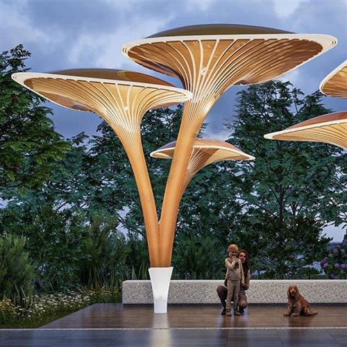 大型户外不锈钢廊架凉亭雕塑厂家金属钢结构异形长廊园林景观摆件