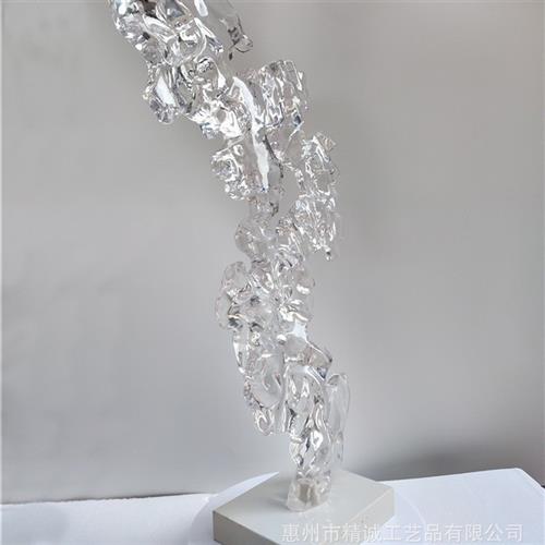 厂家直销酒店会所现代艺术桌面摆件透明树脂太湖石雕塑饰品