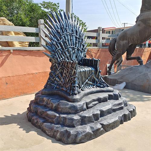 玻璃钢铁王座椅子雕塑冰与火之歌权力的游戏道具模型厂家供应