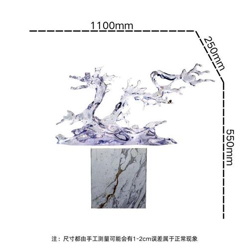 酒店大堂轻奢透明水花树脂摆件售楼处样板间落地雕塑软装饰艺术品