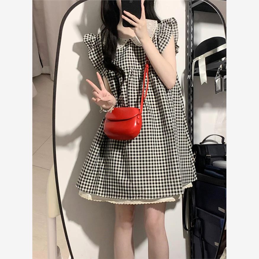 法式甜美坎肩连衣裙女夏