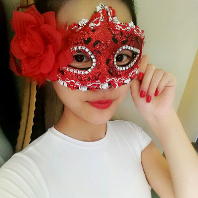 女主播视频表演出面纱性感舞会公主面具蕾丝面罩遮脸蒙面情趣眼罩
