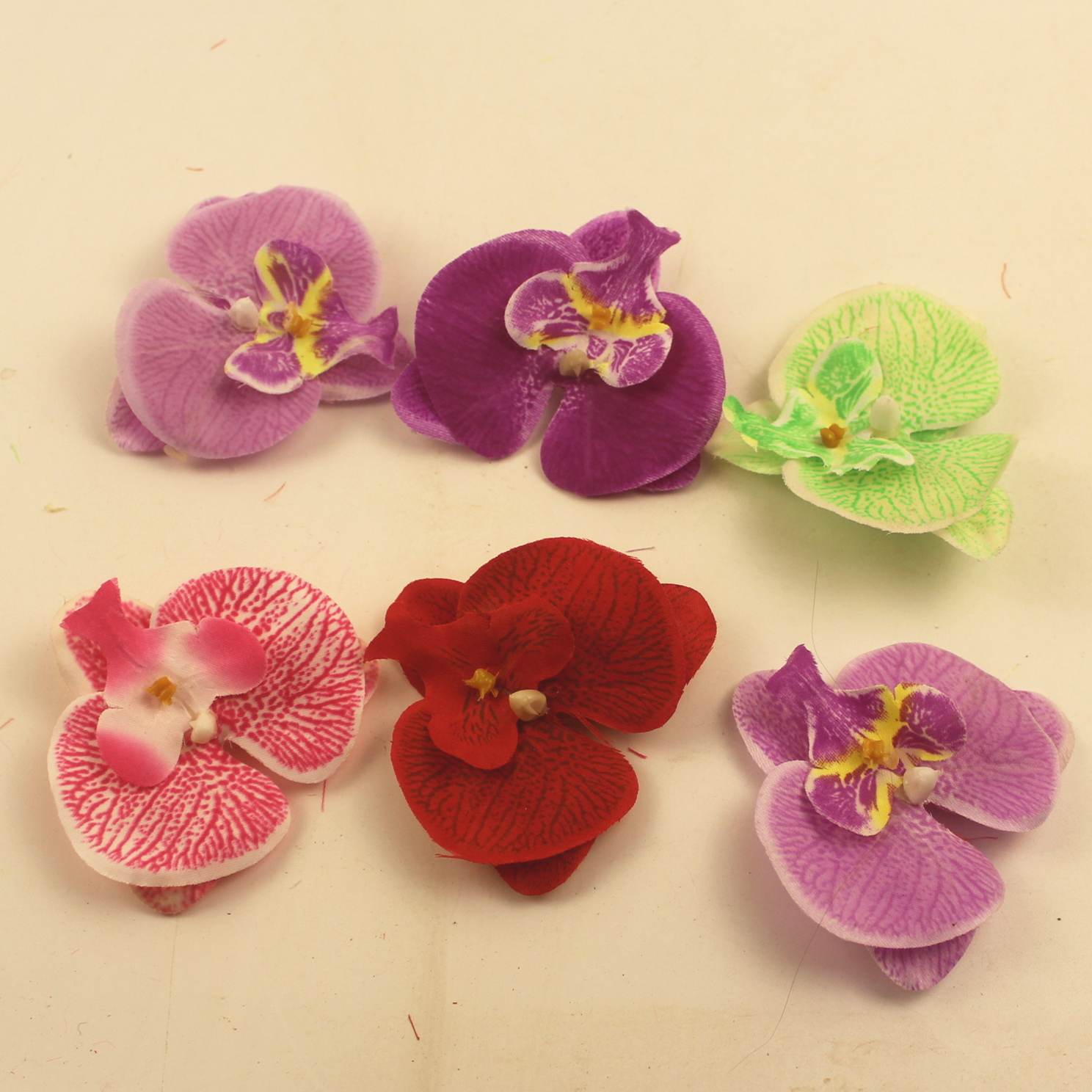 仿真花绢花蝴蝶兰花头假花朵批发