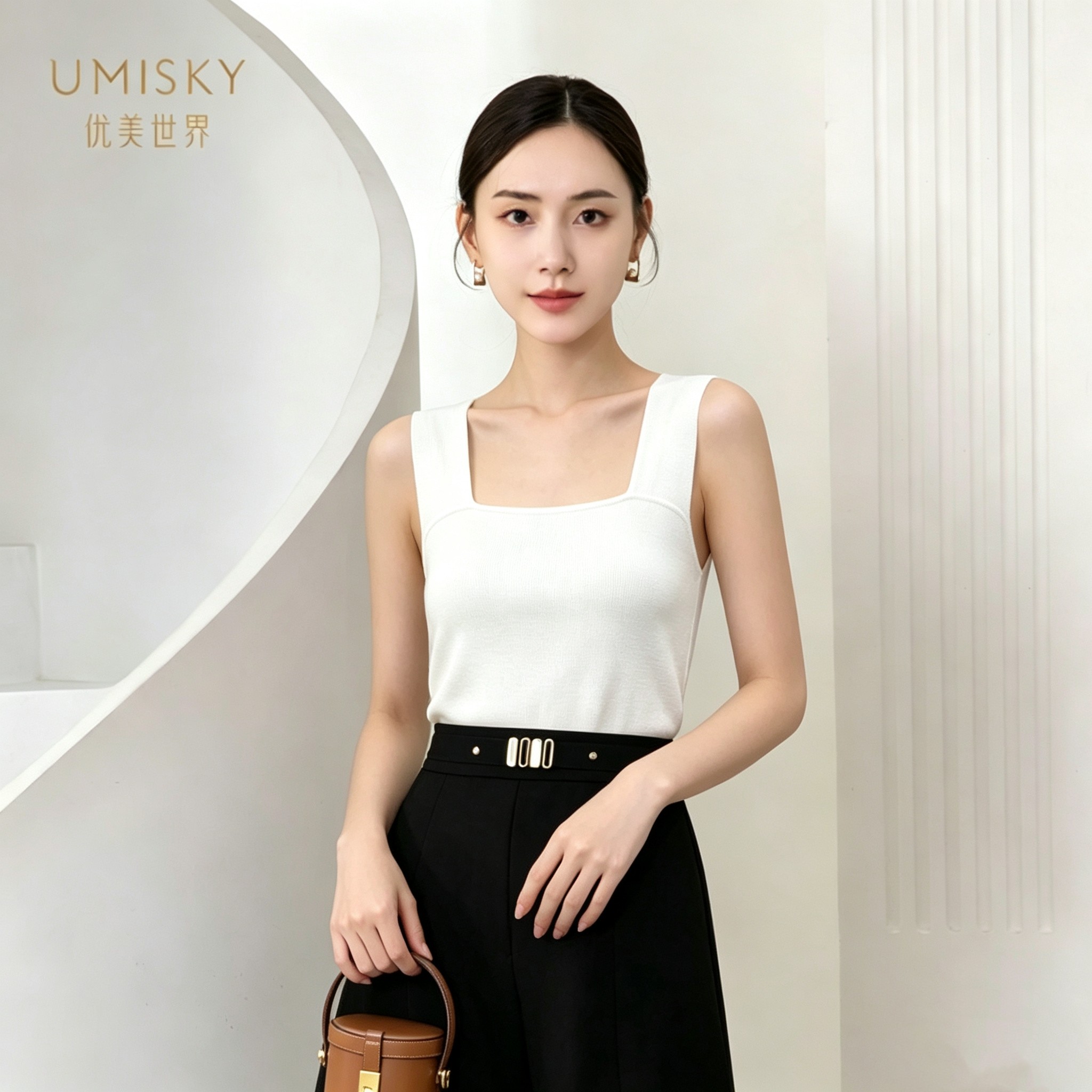 umisky优美世界专柜同款夏季针织背心SM2W4226图片