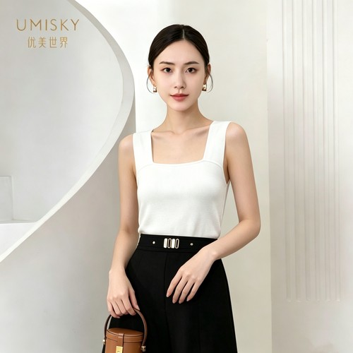 umisky优美世界专柜同款夏季针织背心SM2W4226