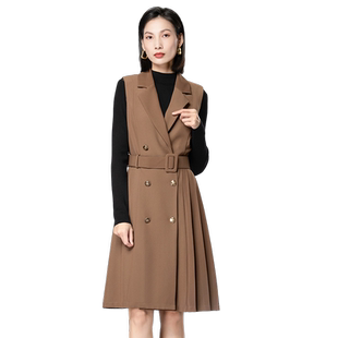 umisky优美世界女装双排扣西装式两件套连衣裙FI4D1236