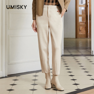 SK4F3001 休闲针织九分裤 umisky优美世界专柜同款 冬时髦显瘦哈伦裤