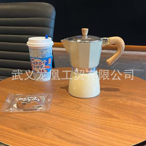 专拍意式摩卡壶木纹手柄咖啡壶经典家用简约煮咖啡器具现货