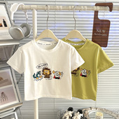卡通立体玩偶t恤纯棉男童女童单上件宝宝亲子装 儿童短袖 夏季 新款