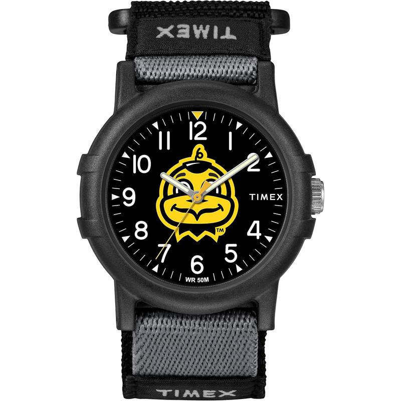 Timex/天美时运动腕表mm防滑黑带橙盘男士休闲户外手表