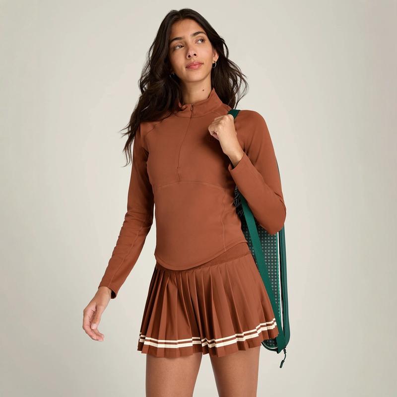 代购wilson Baseline威尔胜网球服女士半拉链高性能上衣防晒速干