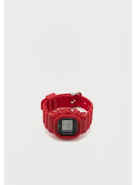 代购G-SHOCK男士腕表计时夜光闹钟秒表红色树脂防水数字屏运动