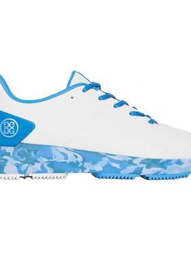 代购GFORE男士高尔夫球鞋防水轻便舒适防滑白色蓝色鞋底迷彩鞋底