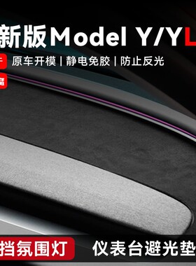 适用焕新版特斯拉model3/Y/YL仪表台避光垫翻毛皮中控台车载必买