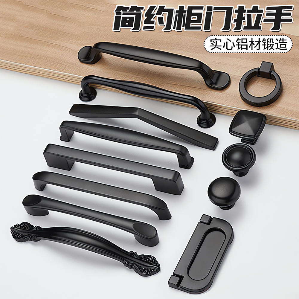 【德国进口】高档黑色柜门拉手