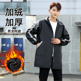 秋冬罩衣女加绒保暖围裙家用厨房防水定制logo印字工作服男士 上班