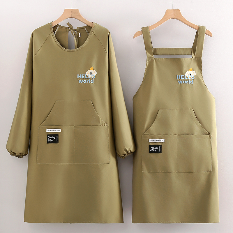刺绣多口袋围裙罩衣工作服上班