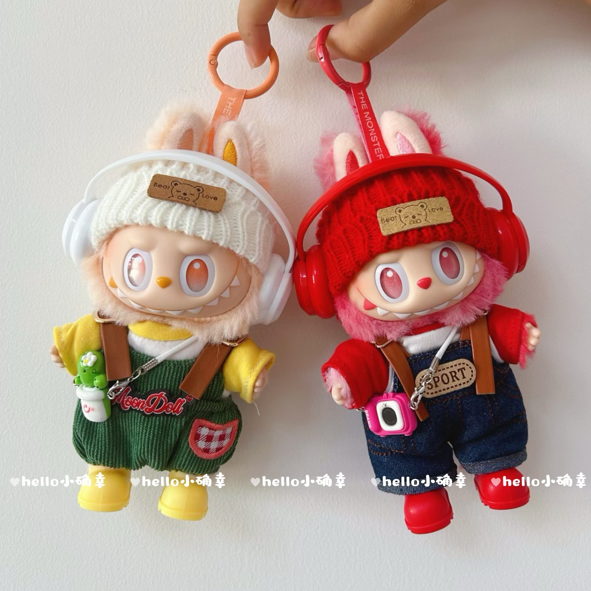 搪胶拉布布三代衣服labubu3.0前方高能爱希望套装站姿马卡龙娃衣
