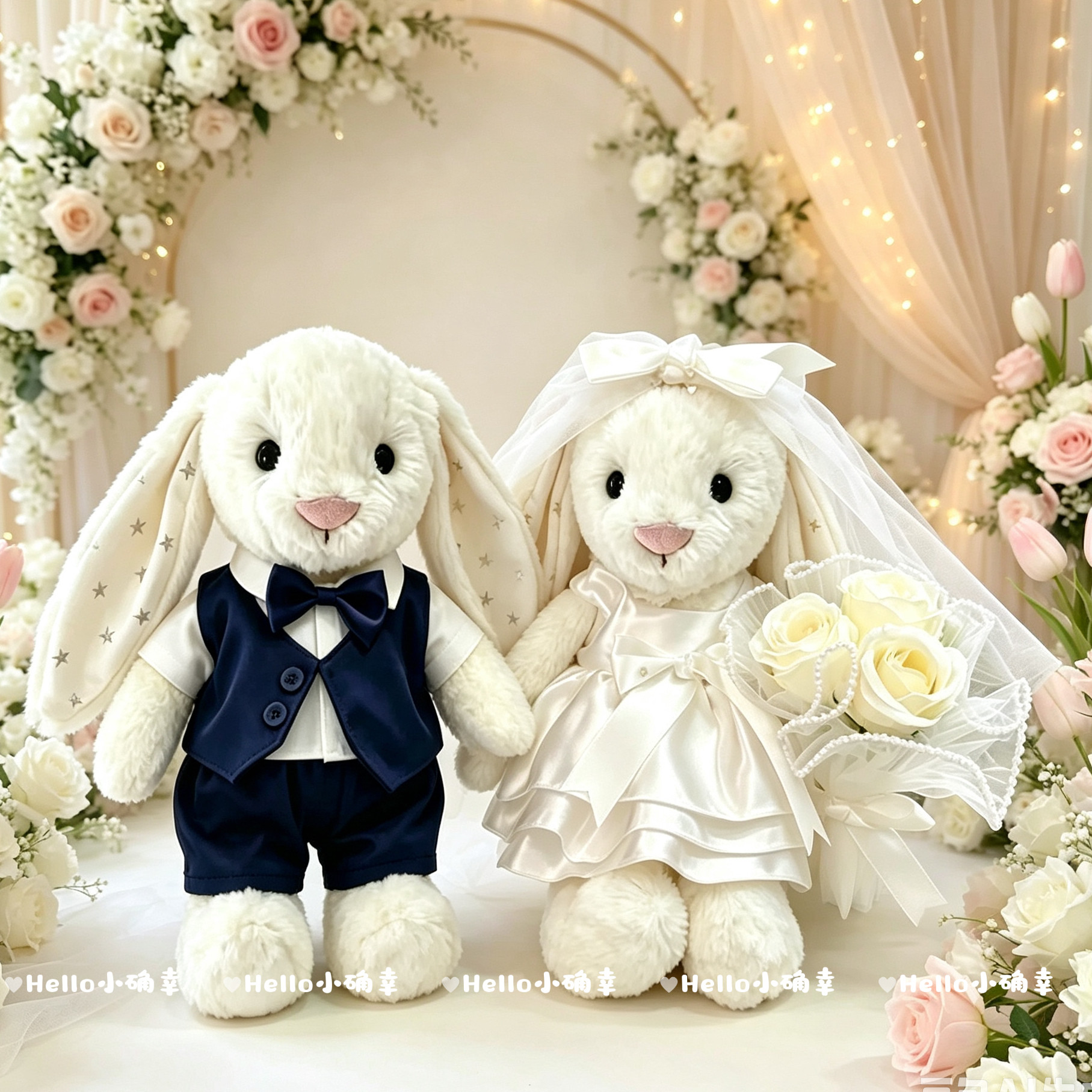 适合中号31CM邦尼兔28CM巴塞罗熊娃衣结婚压床娃娃婚纱礼服西装图片