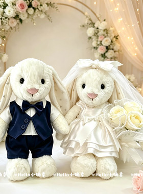 适合中号31CM邦尼兔28CM巴塞罗熊娃衣结婚压床娃娃婚纱礼服西装