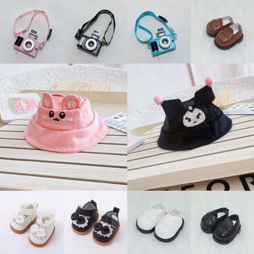 17CM搪胶拉布布挂件labubu macaron配件皮鞋帽子替换配饰相机水壶