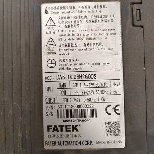维修FATEK伺服驱动器 DA6-0008H2GOOS议价