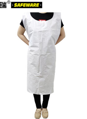 安赛瑞加厚一次性塑料围裙加厚防水防油白色均码（50条装） 11383