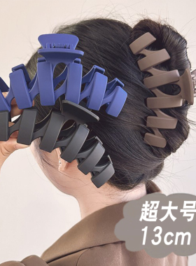 超大号抓夹女新款蓝色鲨鱼夹发量多盘发夹后脑勺发卡头发夹子头饰