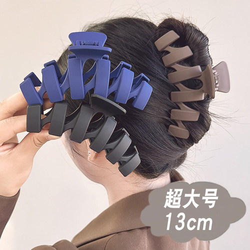 大号抓夹女新款蓝色鲨鱼夹发量多