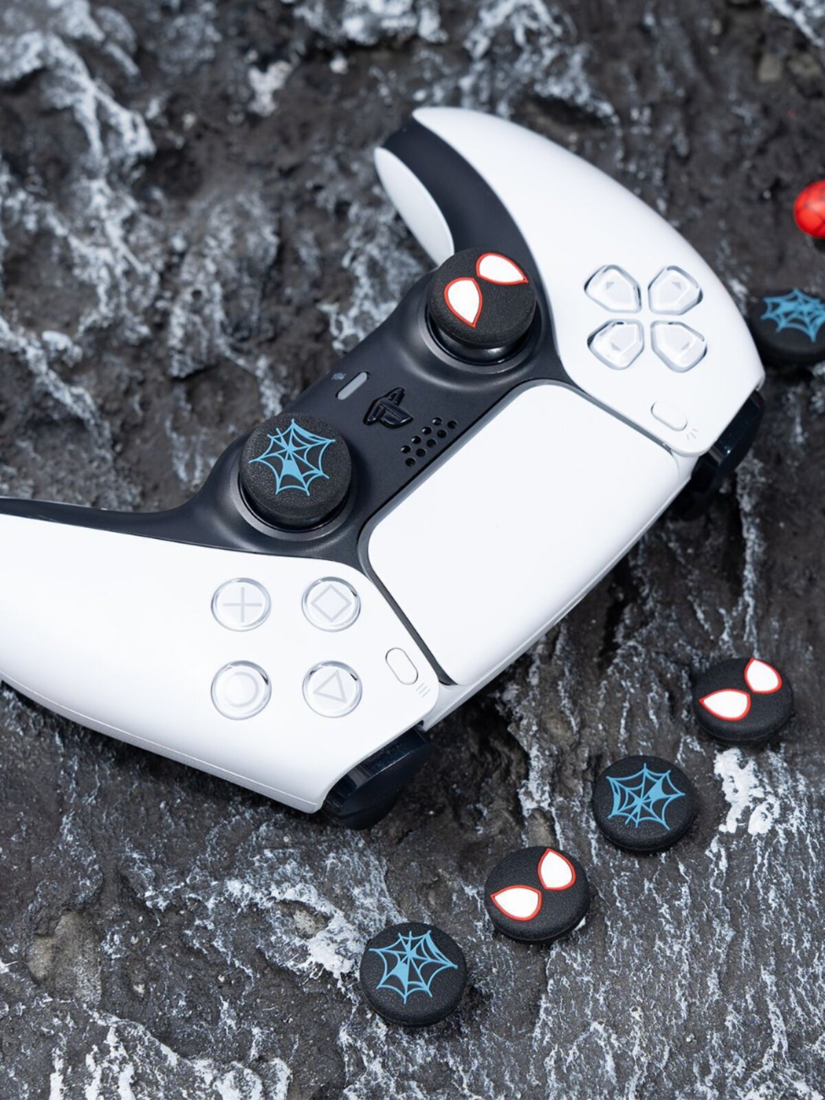 PS5 게임 컨트롤러 마블 스파이더맨 로커 캡 NSPRO 실리콘 키 캡 PS4 로커 커버 보호 커버