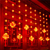 新年红灯笼小彩灯闪灯串灯户外防水过年庭院装 扮春节房间挂灯布置