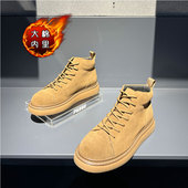 厚底增高高帮鞋 男低帮小众复古运动休闲鞋 工装 2025新款 真皮男鞋 子