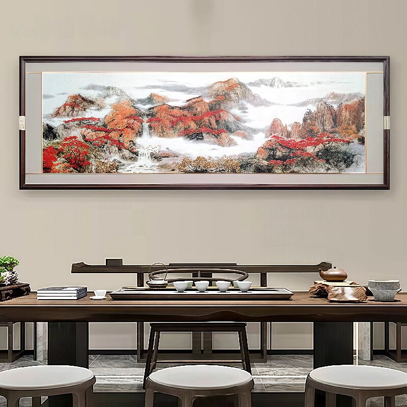 金山红韵新中式实木雕刻装饰画