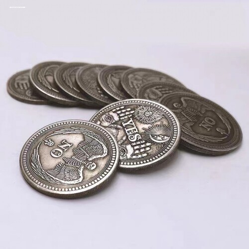 雕花抖音同款YES NO决策币幸运币手指创意硬币金属怪盗基德礼物