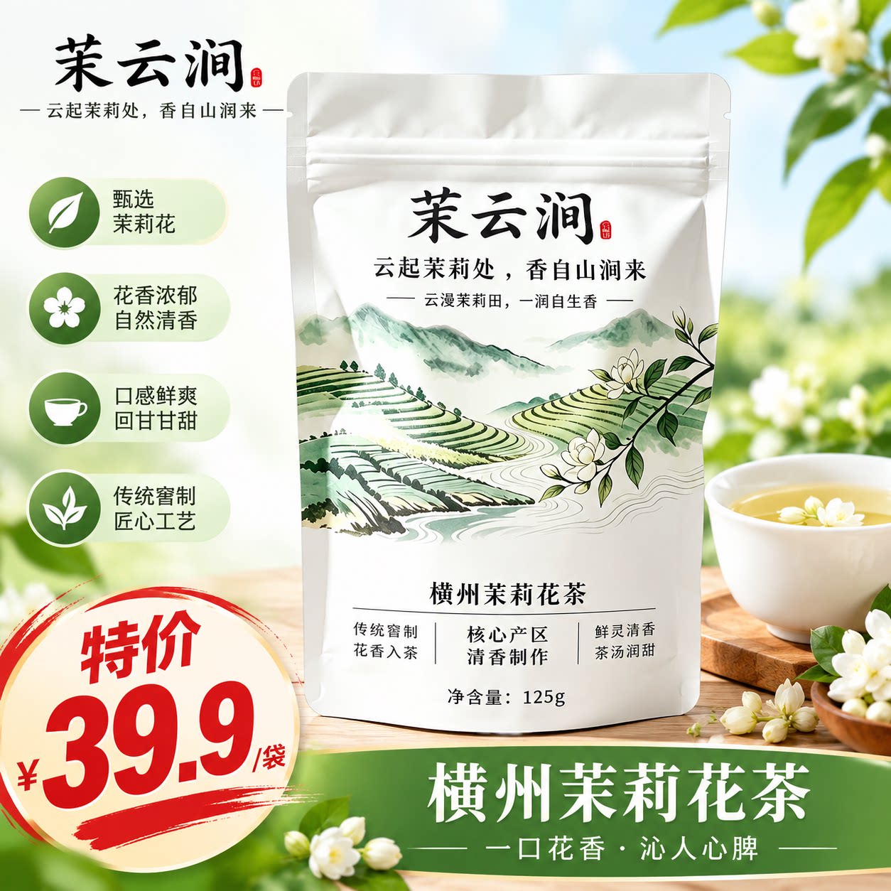 优质特级冷泡茶叶横州茉莉花茶绿茶高端绿茶传统工艺花香自然嫩叶